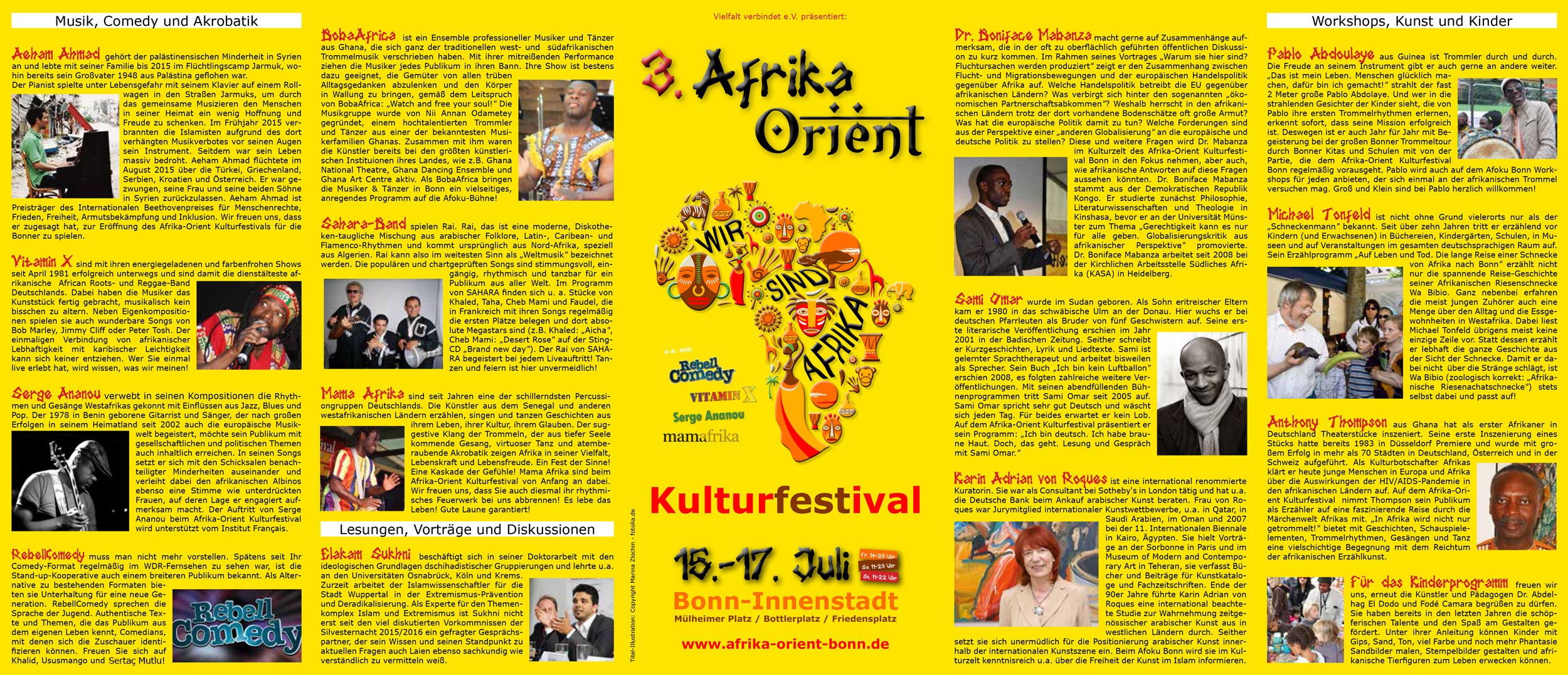 Faltblatt zum Festival, Seite 1